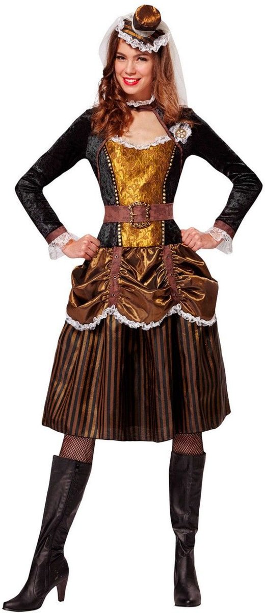 Steampunk Kostuum | Steampunk Meisje Golda | Vrouw | Small | Carnaval kostuum | Verkleedkleding